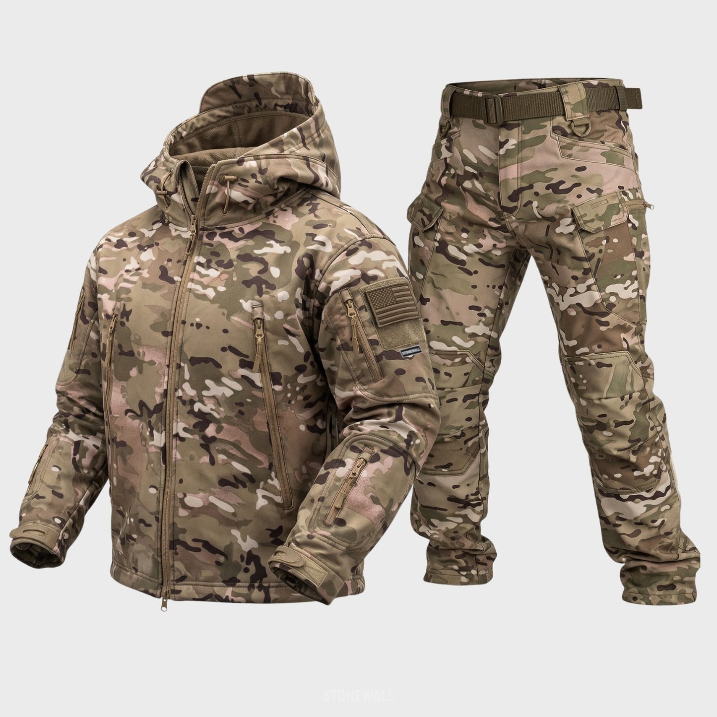 Vanguard Pro Waterproof Softshell Jacket & Pants Set - Camo - 17 Pockets