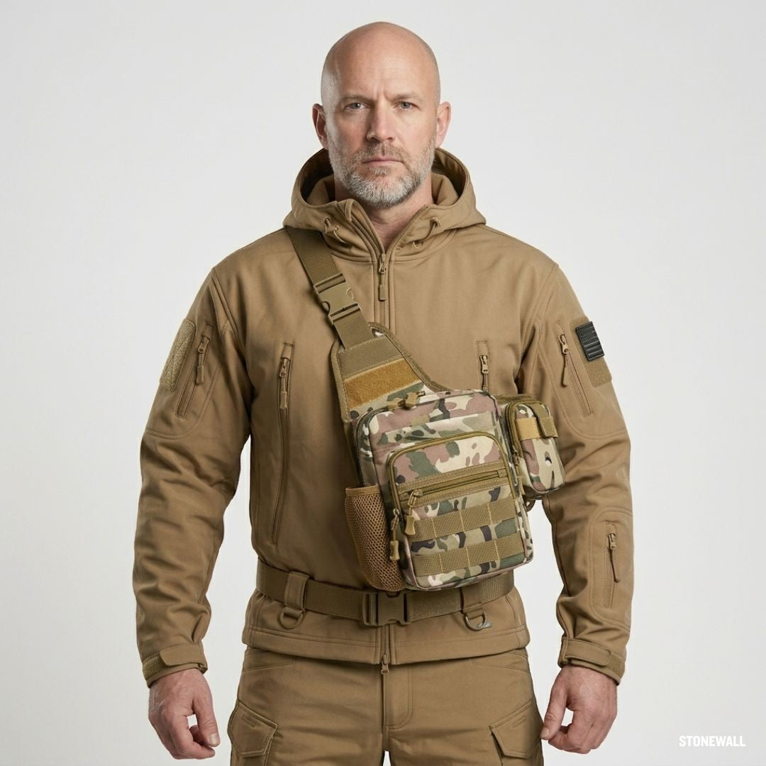 Delta Crossbody Sling Bag — MOLLE, Water-Resistant, Tactical EDC Chest Bag