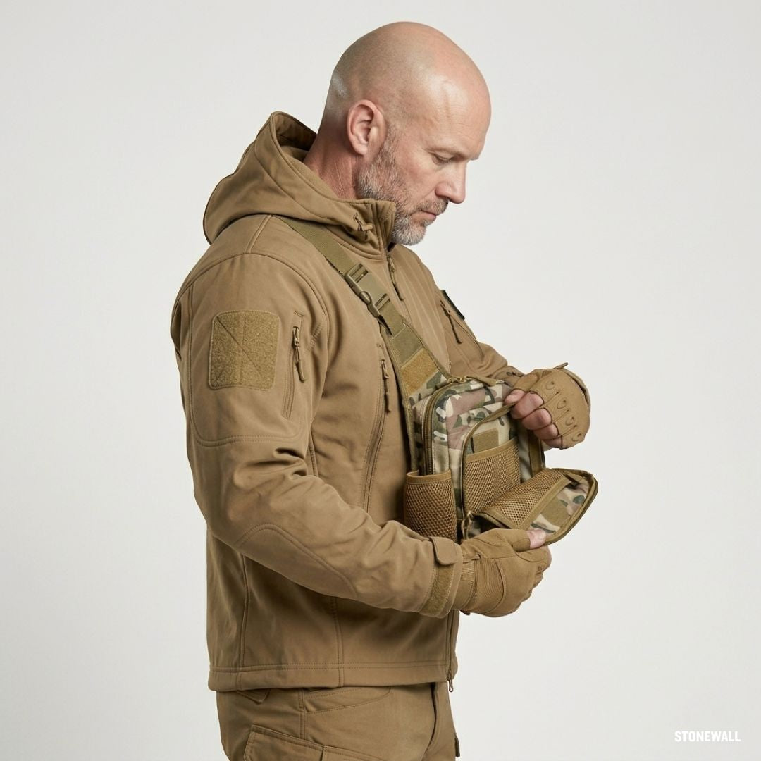 Delta Crossbody Sling Bag — MOLLE, Water-Resistant, Tactical EDC Chest Bag