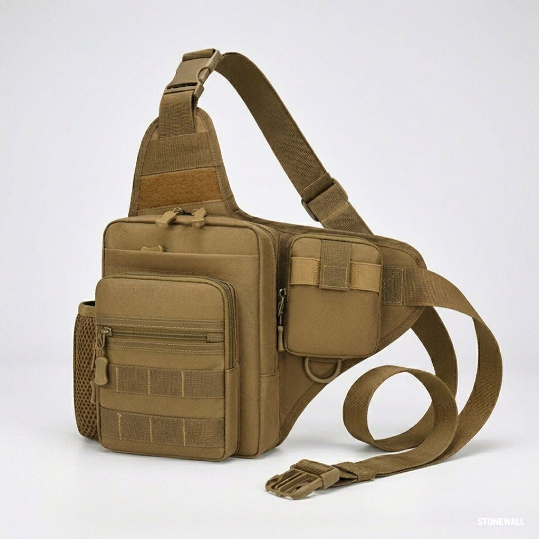 Delta Crossbody Sling Bag — MOLLE, Water-Resistant, Tactical EDC Chest Bag