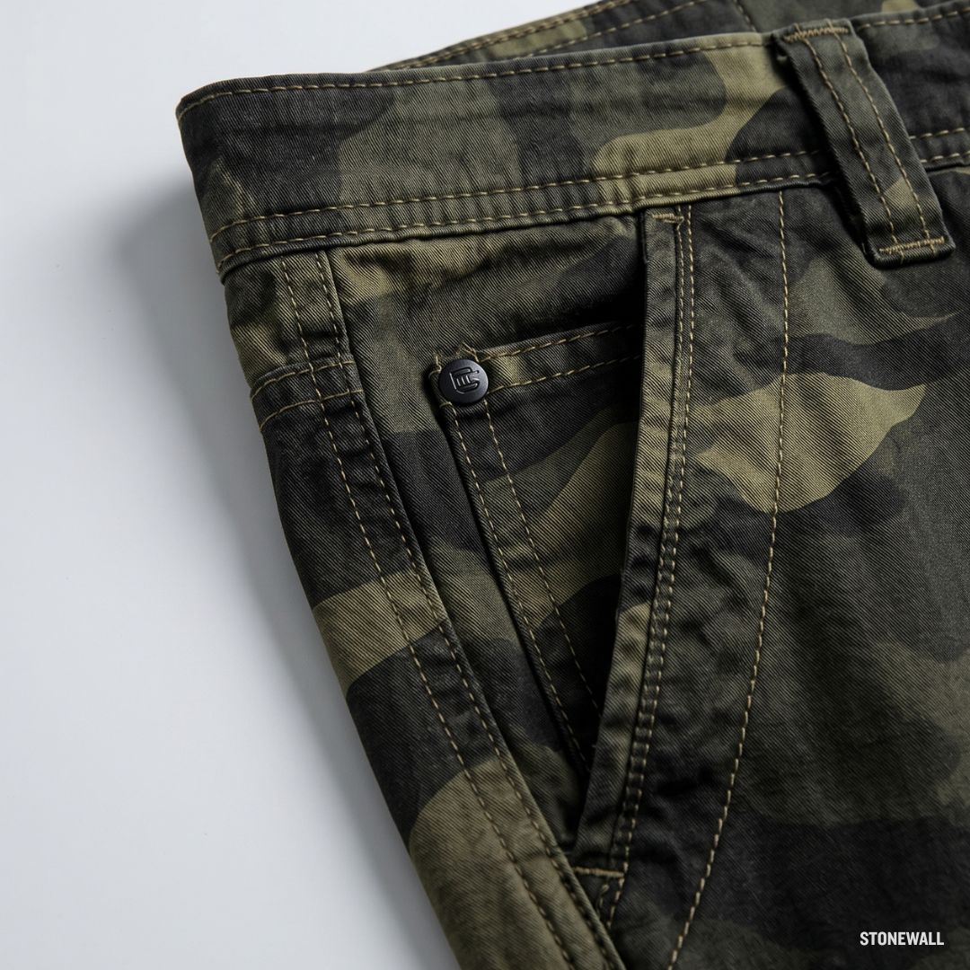 Field Camo Cargo Shorts - Multipocket Cotton Shorts
