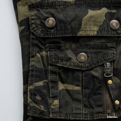 Field Camo Cargo Shorts - Multipocket Cotton Shorts