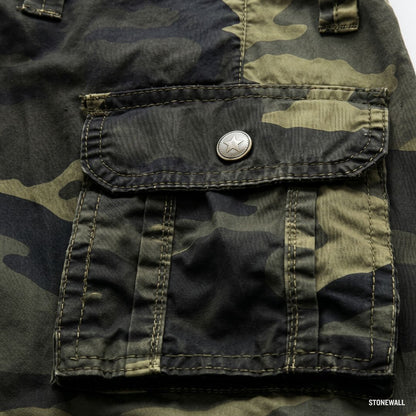 Field Camo Cargo Shorts - Multipocket Cotton Shorts