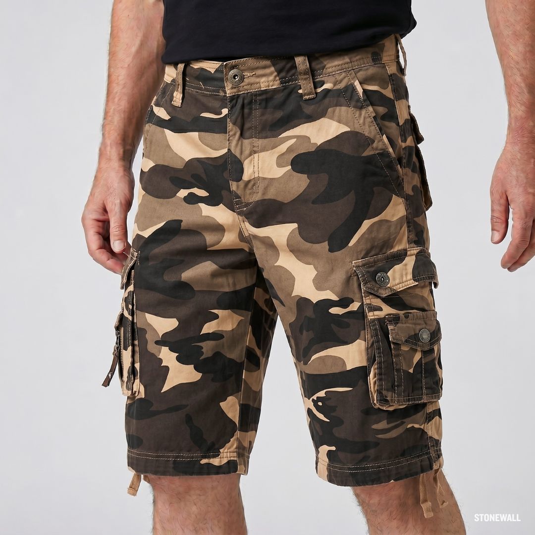 Field Camo Cargo Shorts - Multipocket Cotton Shorts