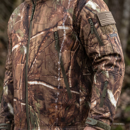 Vanguard Hunting Waterproof Softshell Jacket & Pants Set - Tree Camo - Fleece Lined