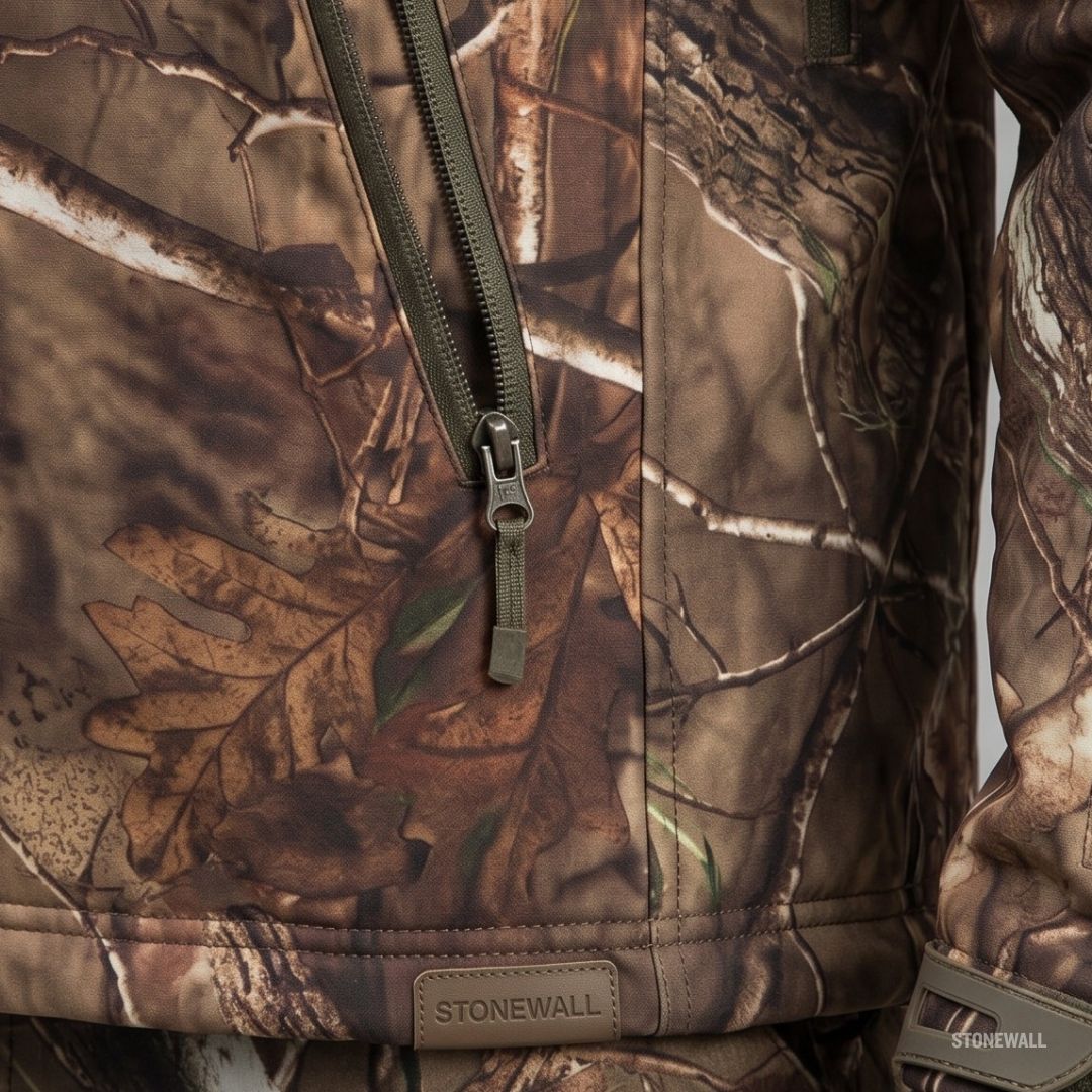 Vanguard Hunting Waterproof Softshell Jacket & Pants Set - Tree Camo - Fleece Lined