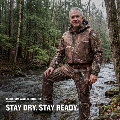 Vanguard Hunting Waterproof Softshell Pants - Tree Camo - Fleece Lined