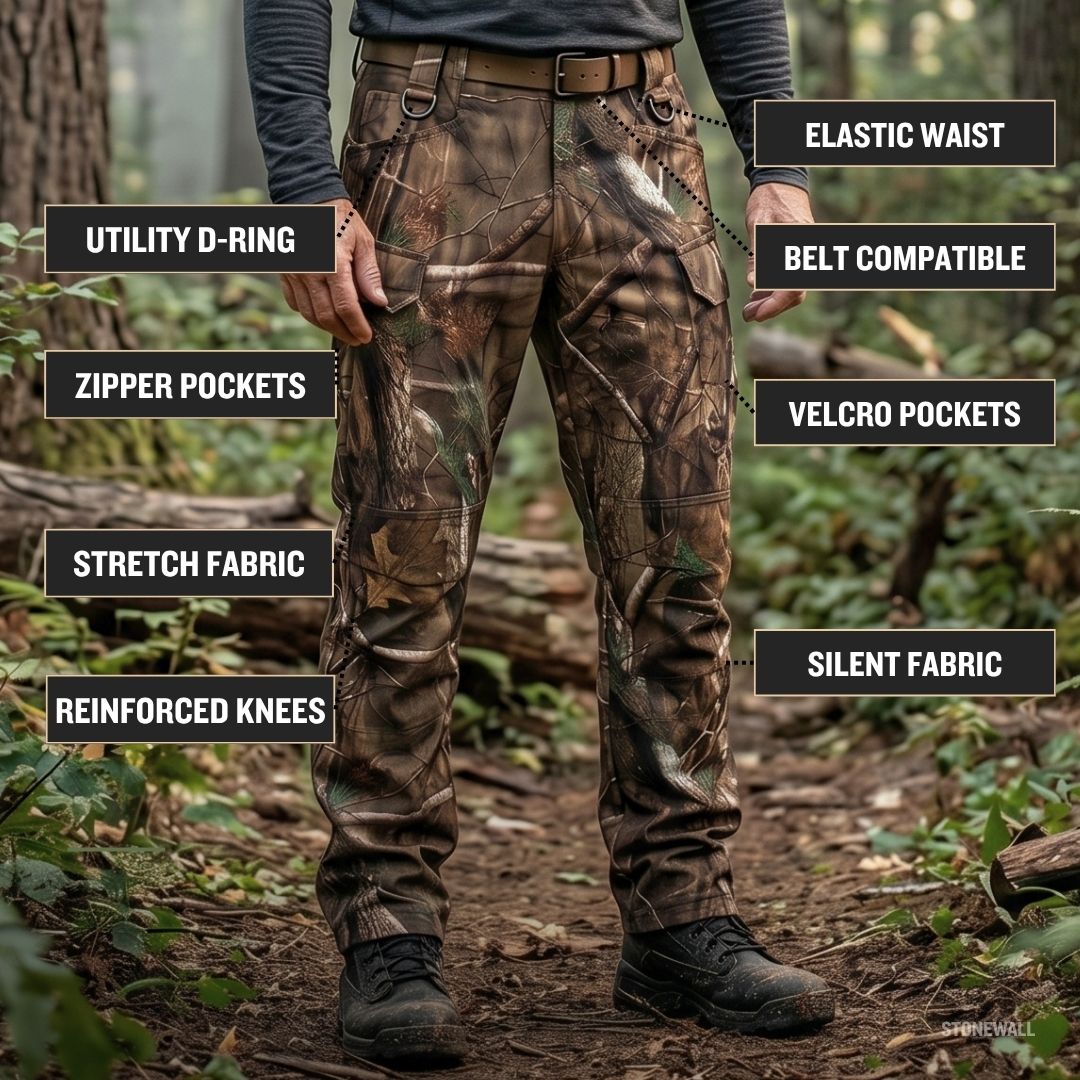 Vanguard Hunting Waterproof Softshell Pants - Tree Camo - Fleece Lined