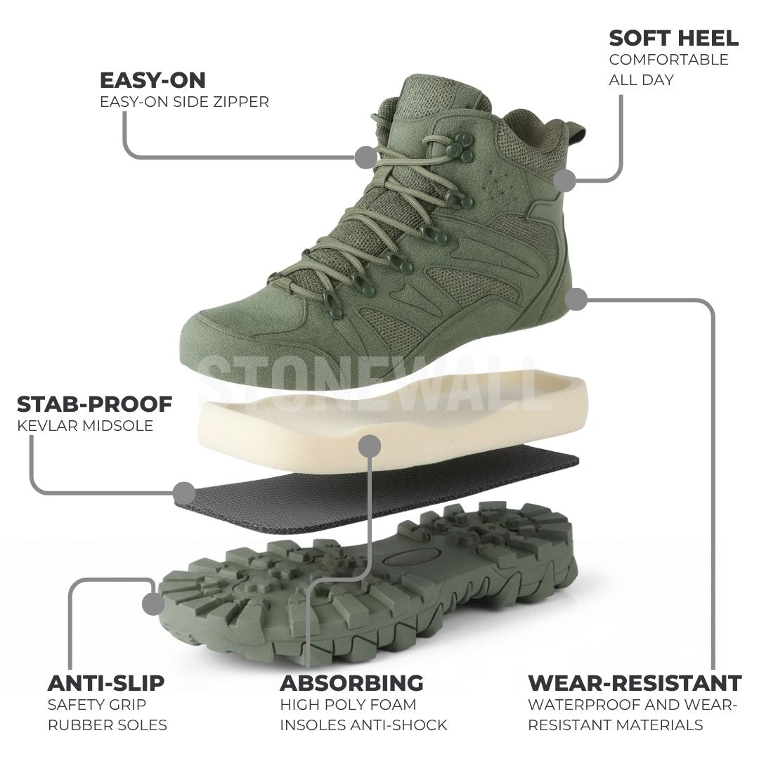 Stonewall - Tactical Comfort-Fit Zipper Boots
