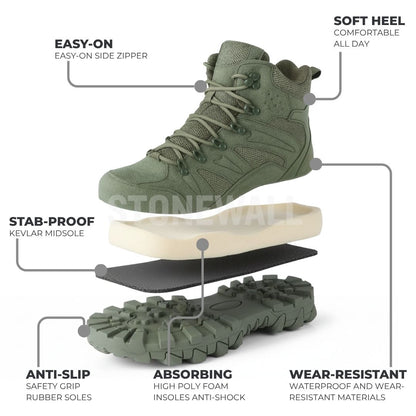 Stonewall - Tactical Comfort-Fit Zipper Boots