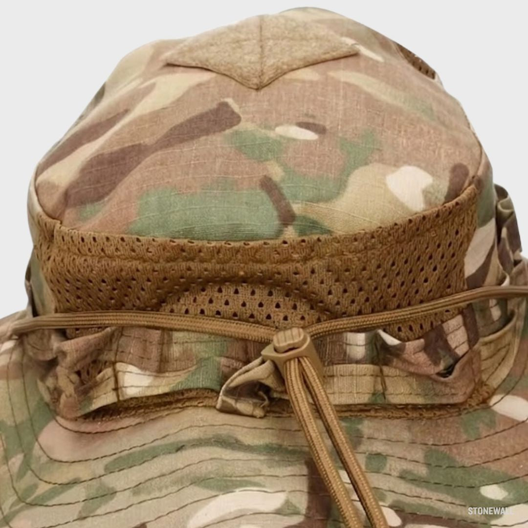 Recon V2 Tactical Boonie Hat - Ventilated, Adjustable Cord, Pocket