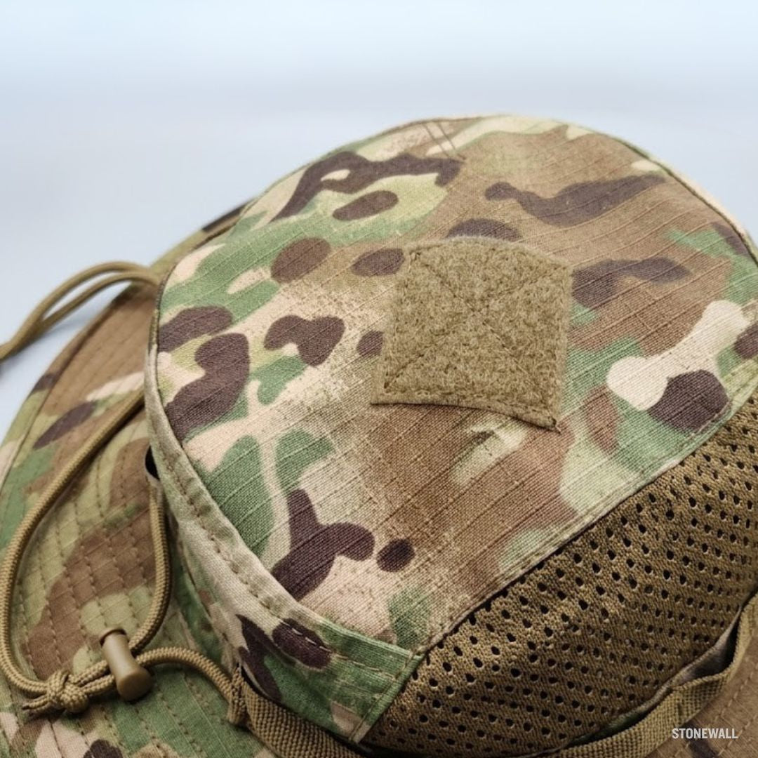 Recon V2 Tactical Boonie Hat - Ventilated, Adjustable Cord, Pocket