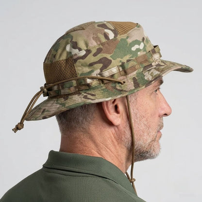 Recon V2 Tactical Boonie Hat - Ventilated, Adjustable Cord, Pocket