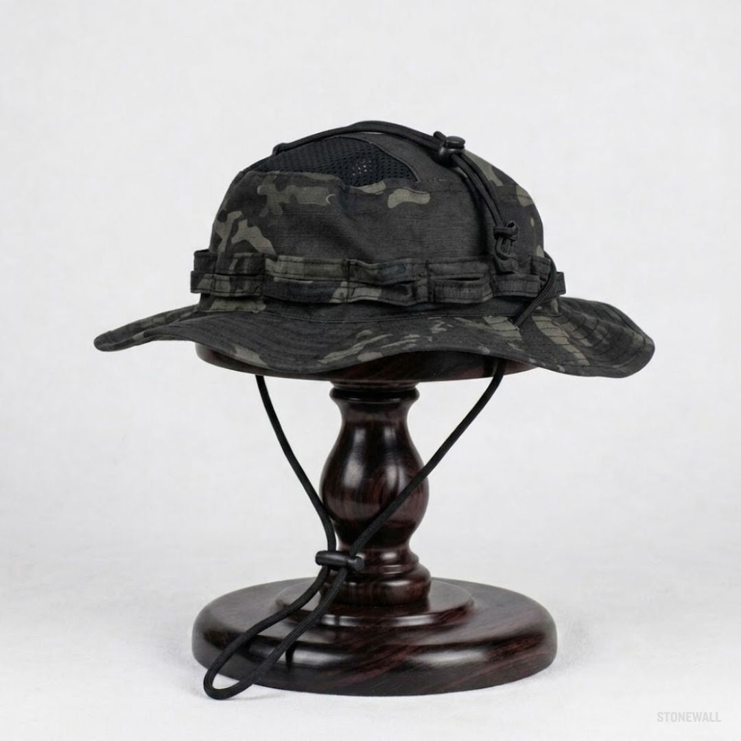 Recon V2 Tactical Boonie Hat - Ventilated, Adjustable Cord, Pocket
