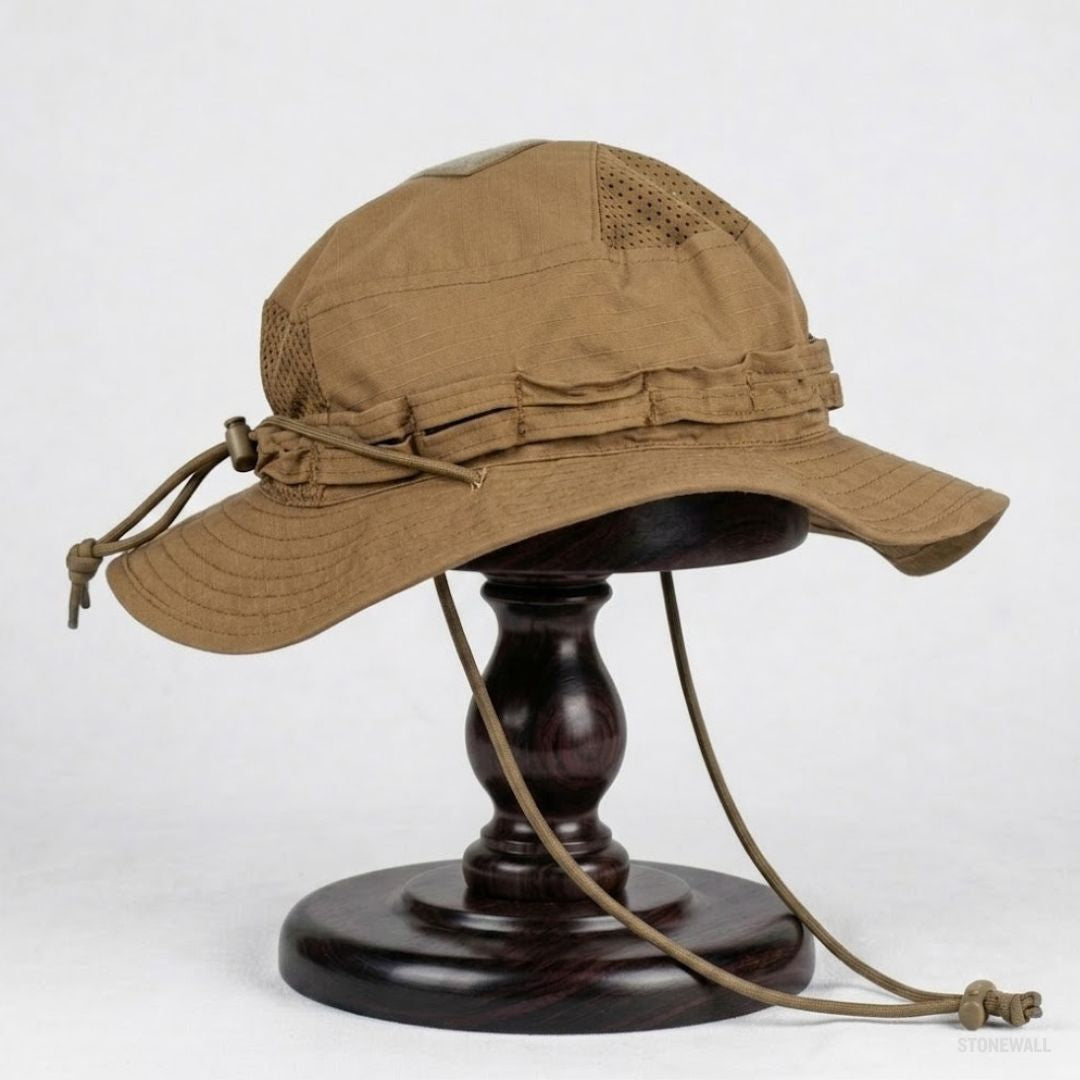 Recon V2 Tactical Boonie Hat - Ventilated, Adjustable Cord, Pocket
