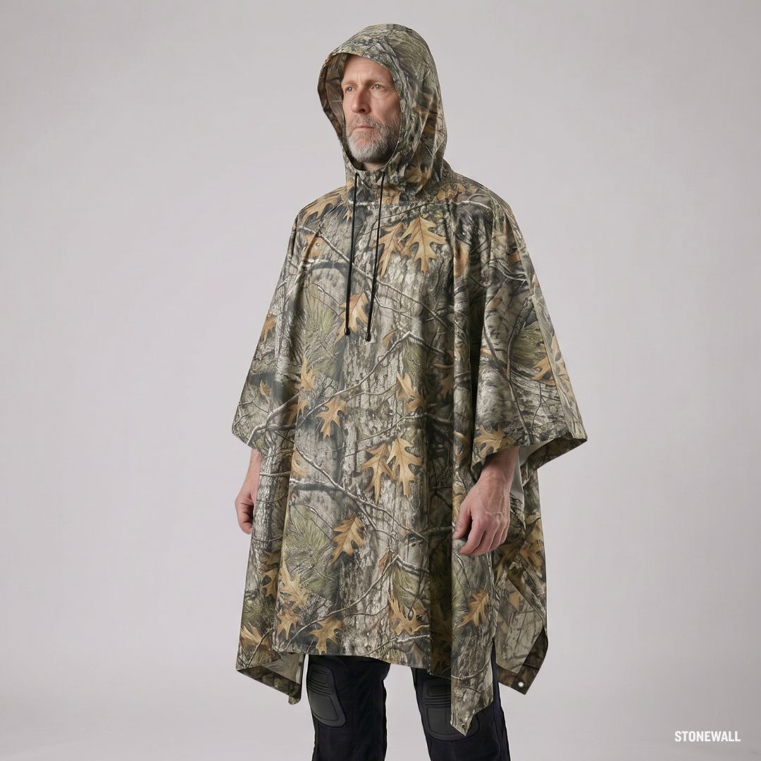 Stormguard Camo Poncho - Multifunctional Waterproof Rain Poncho