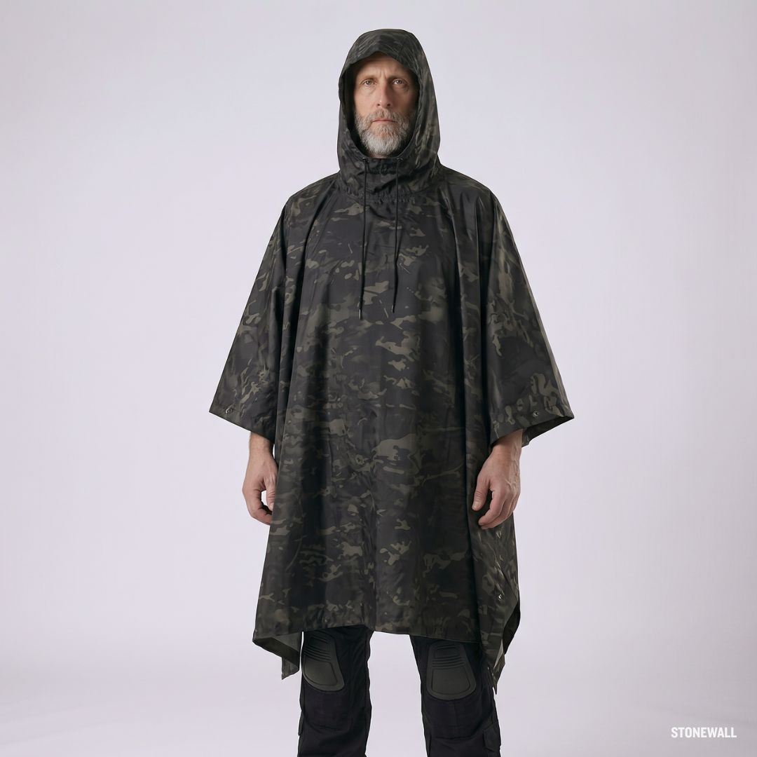 Stormguard Camo Poncho - Multifunctional Waterproof Rain Poncho