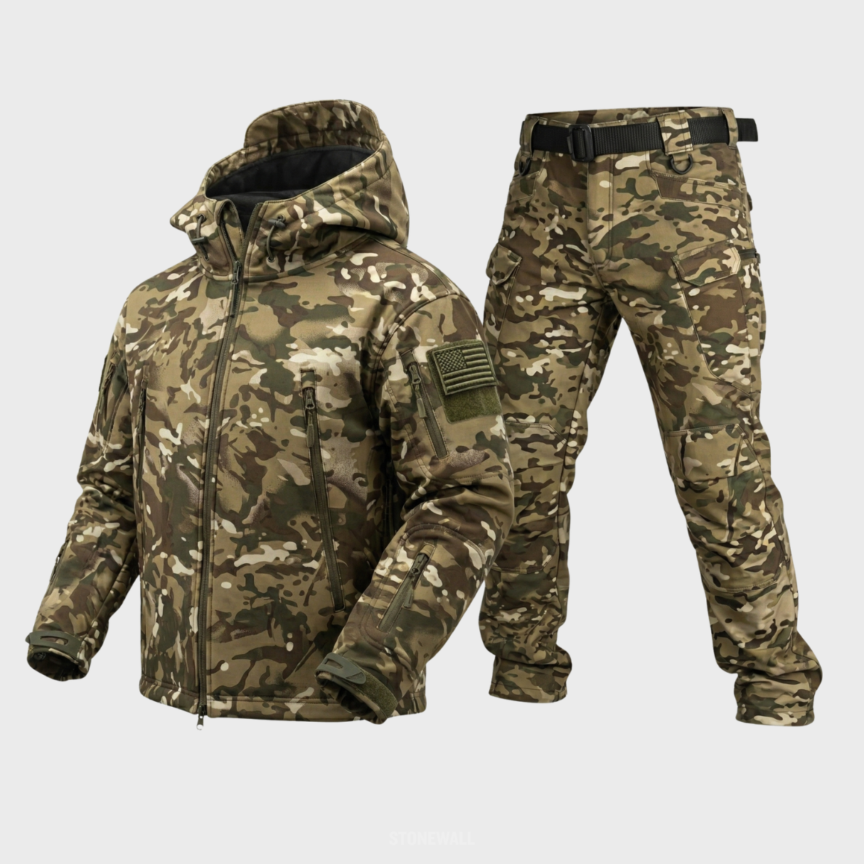 Vanguard Pro Waterproof Softshell Jacket & Pants Set - Camo - 17 Pockets