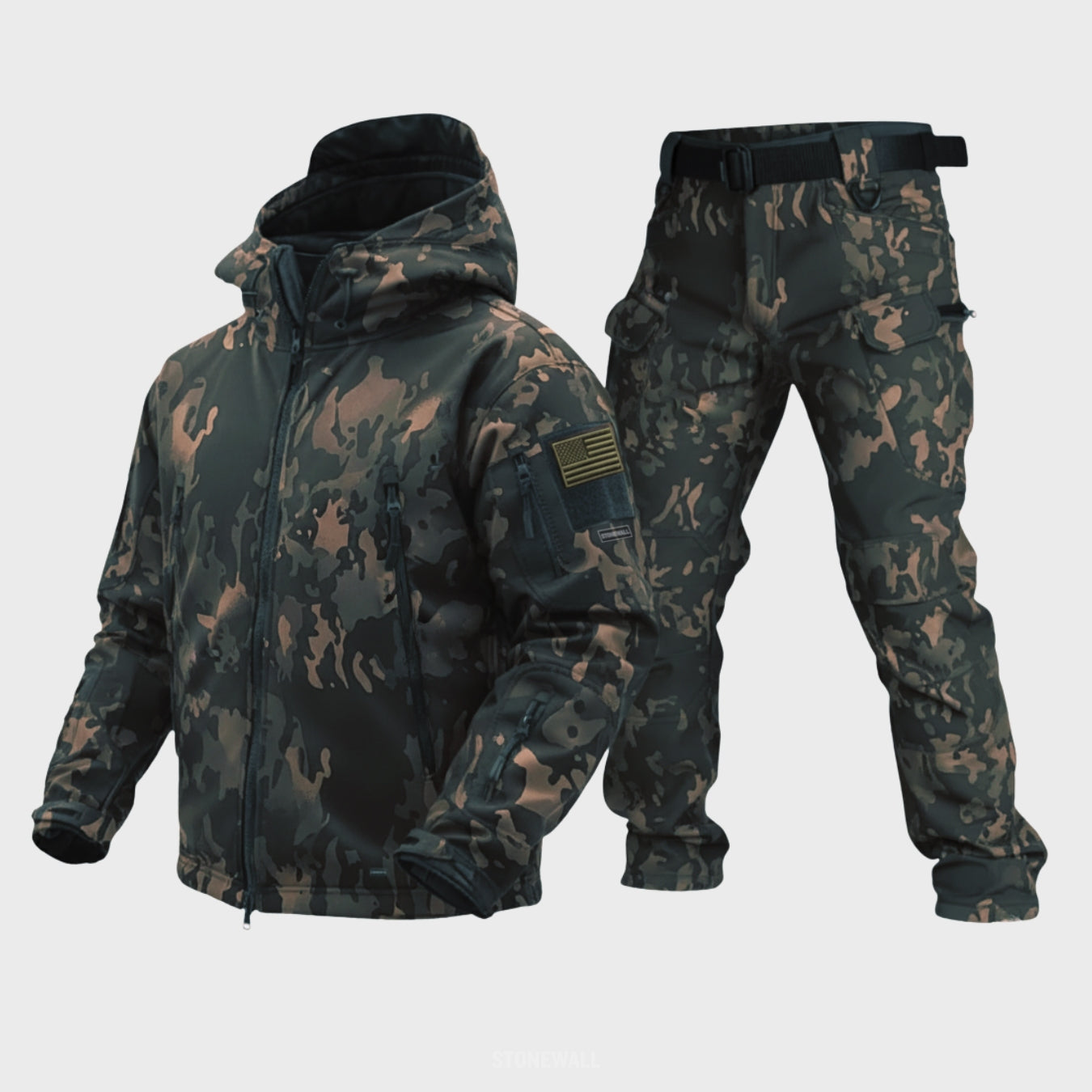 Vanguard Pro Waterproof Softshell Jacket & Pants Set - Camo - 17 Pockets