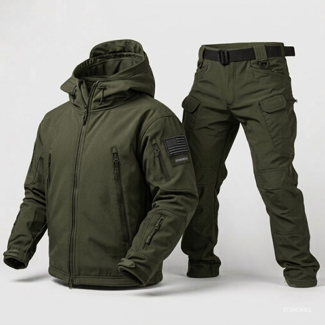 Vanguard Pro Waterproof Softshell Jacket & Pants Set - Fleece lined - 17 Pockets