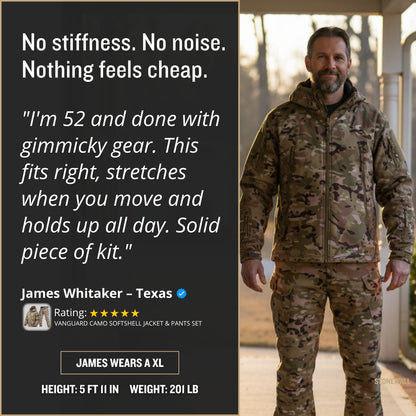 Vanguard Pro Waterproof Softshell Jacket - Camo - Fleece Lined