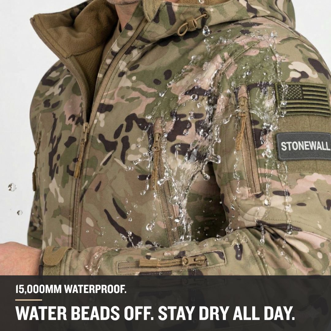 Vanguard Pro Waterproof Softshell Jacket & Pants Set - Camo - 17 Pockets