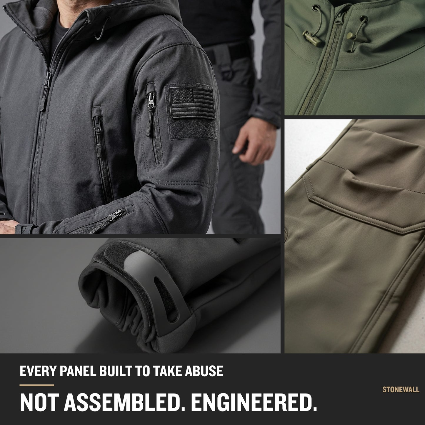 Vanguard Pro Waterproof Softshell Jacket & Pants Set - Fleece lined - 17 Pockets