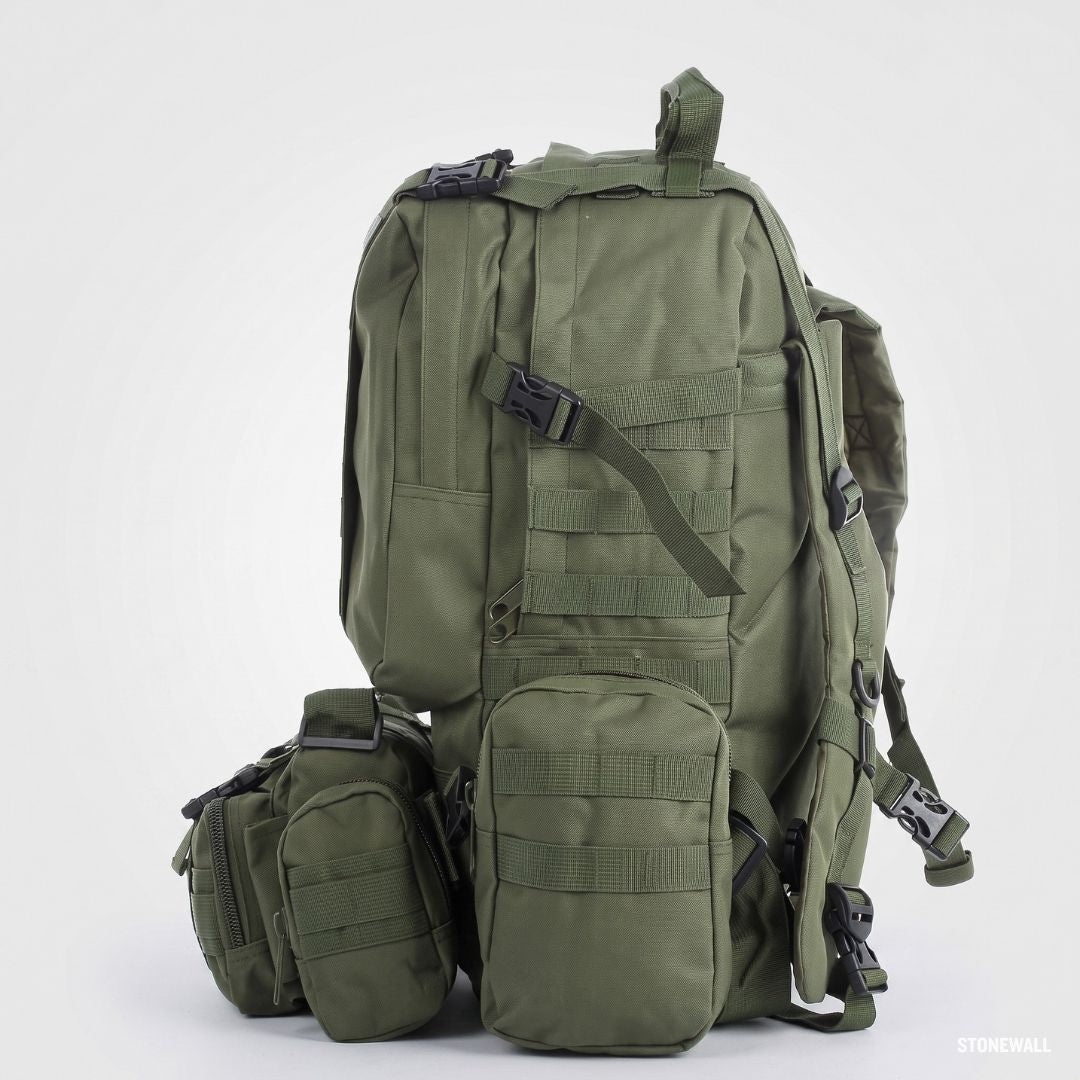 Vantage P1 - 50L Tactical Backpack, MOLLE Rucksack, Water-Resistant