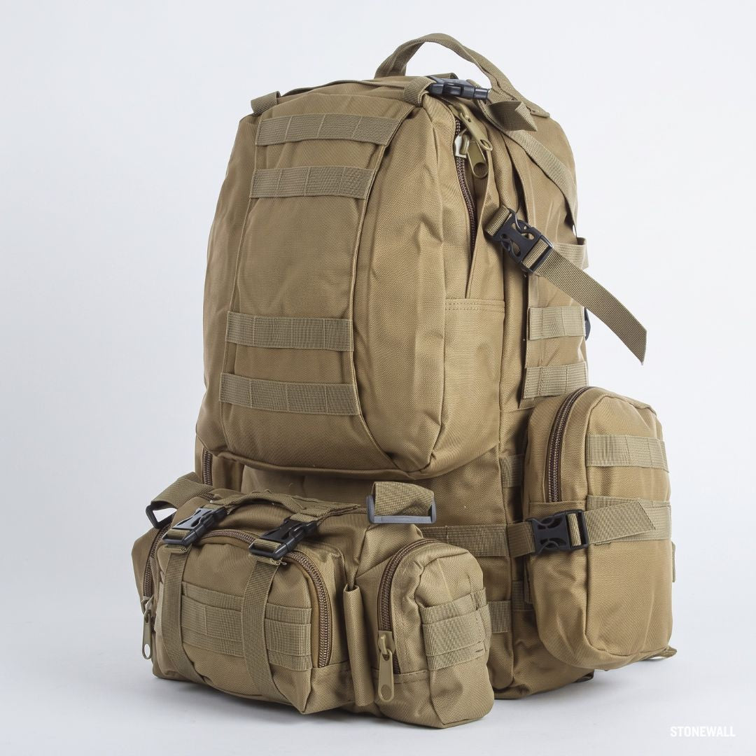 Vantage P1 - 50L Tactical Backpack, MOLLE Rucksack, Water-Resistant