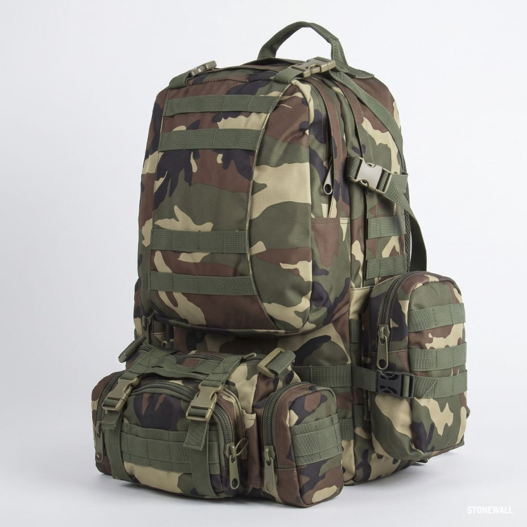 Vantage P1 - 50L Tactical Backpack, MOLLE Rucksack, Water-Resistant